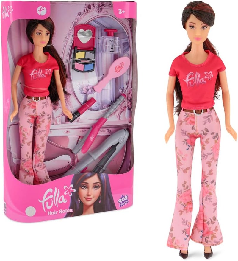 Fulla Hair Salon Doll Set Includes Comb, Lipstick, Perfume, Eyeshadow and Hair Clip & Fashion Doll with Styling Accessories- Great for Beauty Role Play and Creative Dress-Up Fun - Image 1